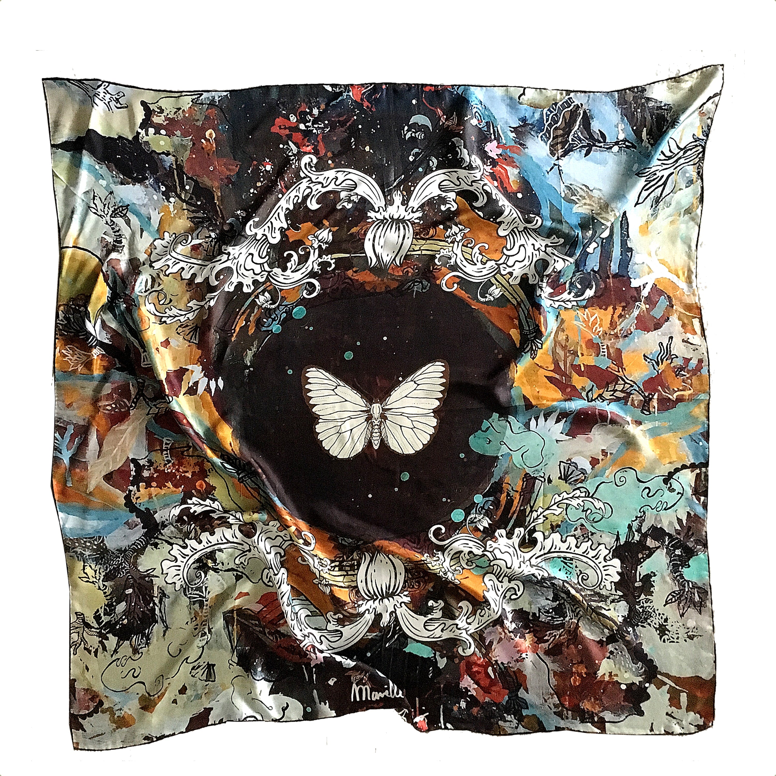 BUTTERFLY | Large Silk Scarf