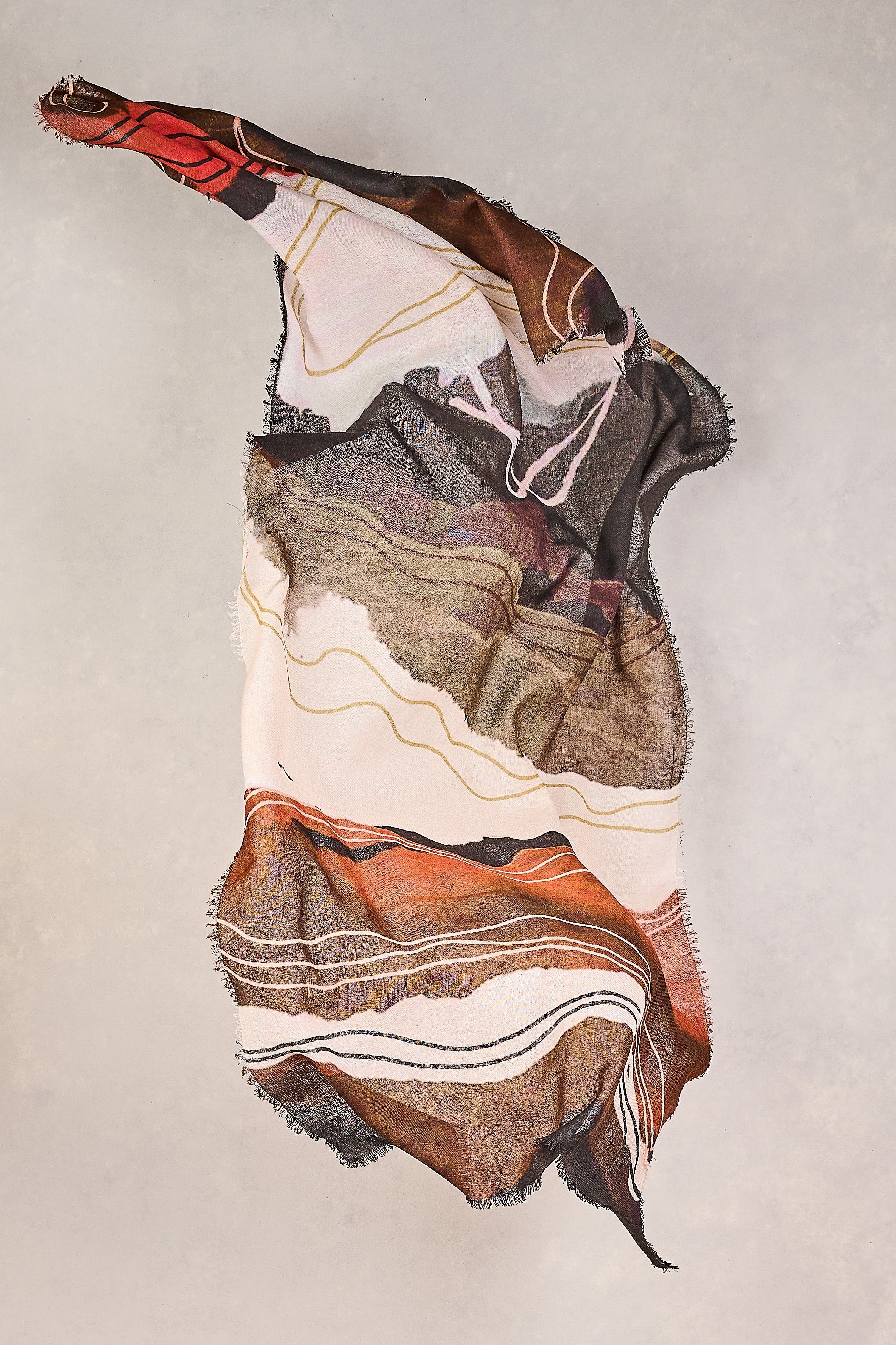 Abstract Art Wool Scarf - Multicolour