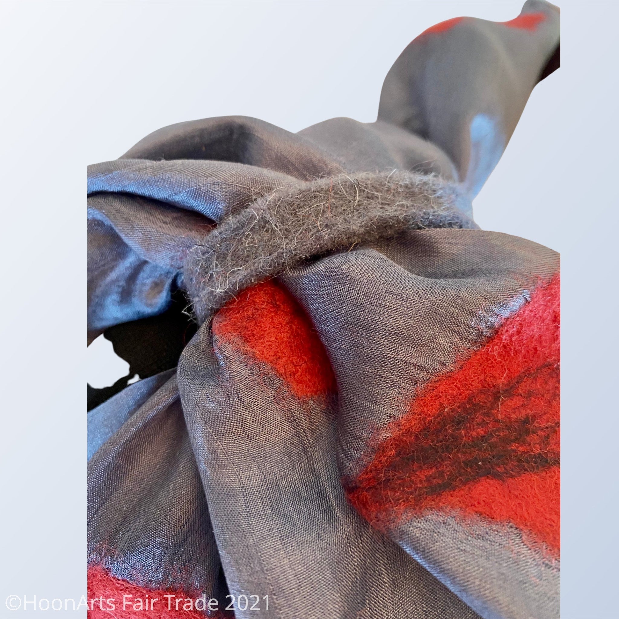 Felted Scarf Ties Handmade in Kyrgyzstan - grey