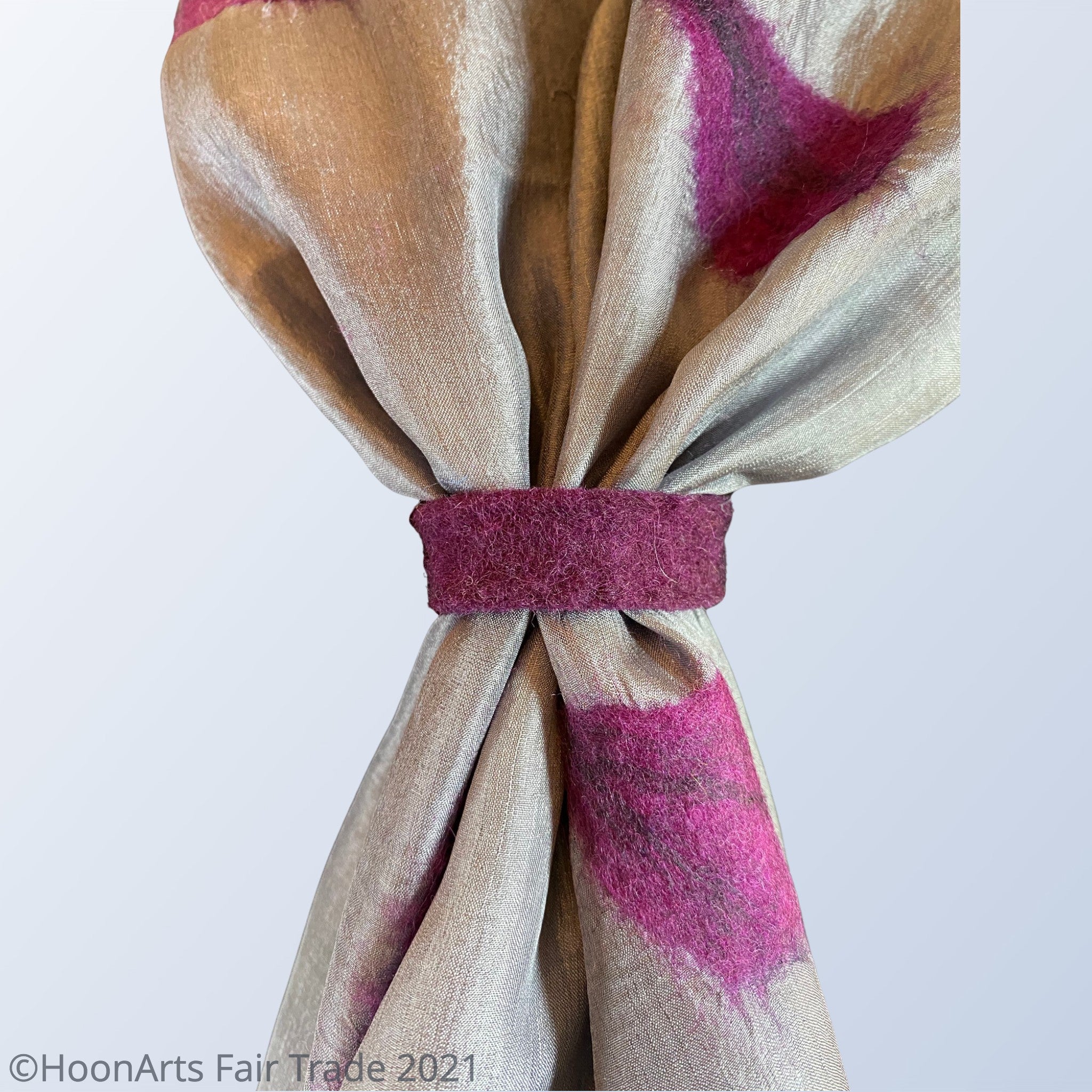Felted Scarf Ties Handmade in Kyrgyzstan - purple