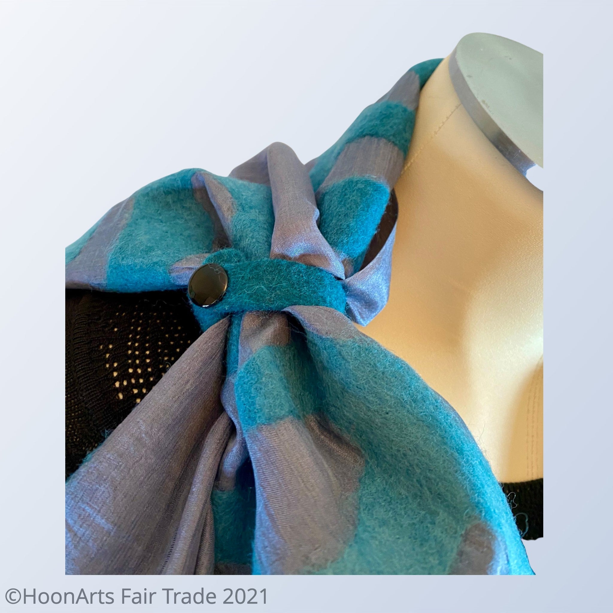 Felted Scarf Ties Handmade in Kyrgyzstan - teal
