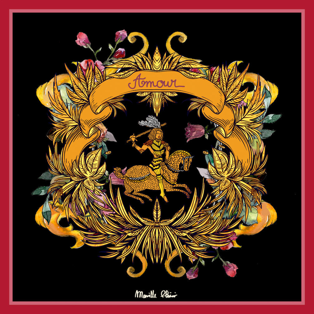 AMOUR GOLD | Medium Silk Scarf