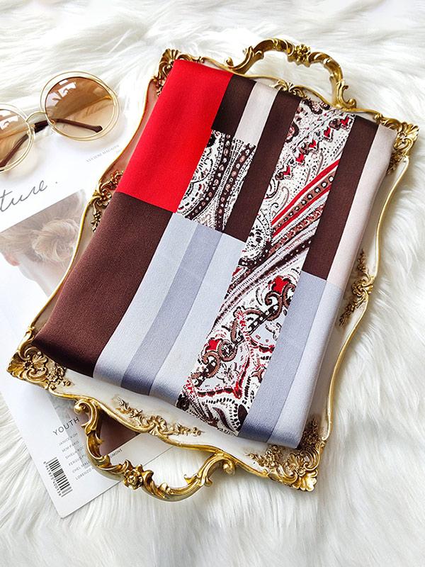 Classic Stripes Long Silk Scarf