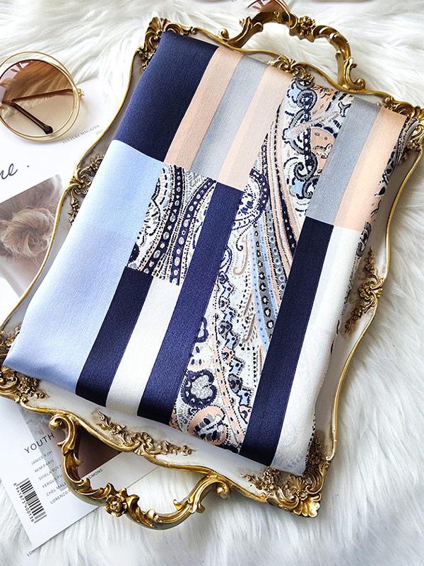 Classic Stripes Long Silk Scarf