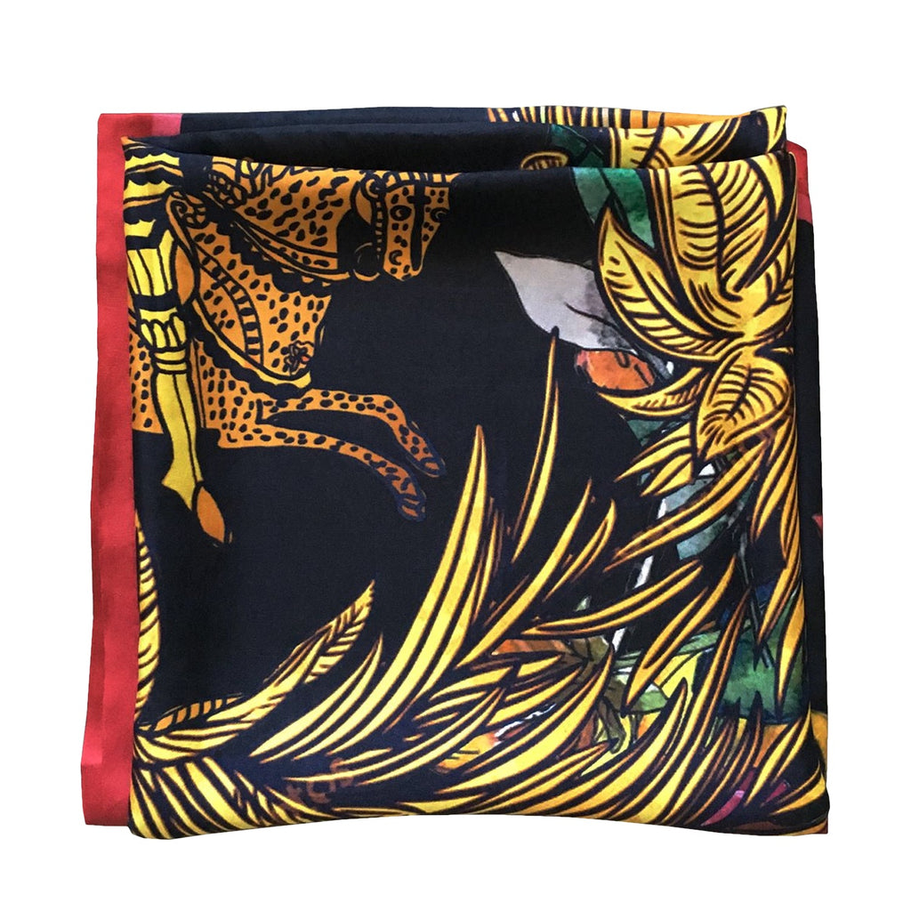 AMOUR GOLD | Large Silk Scarf