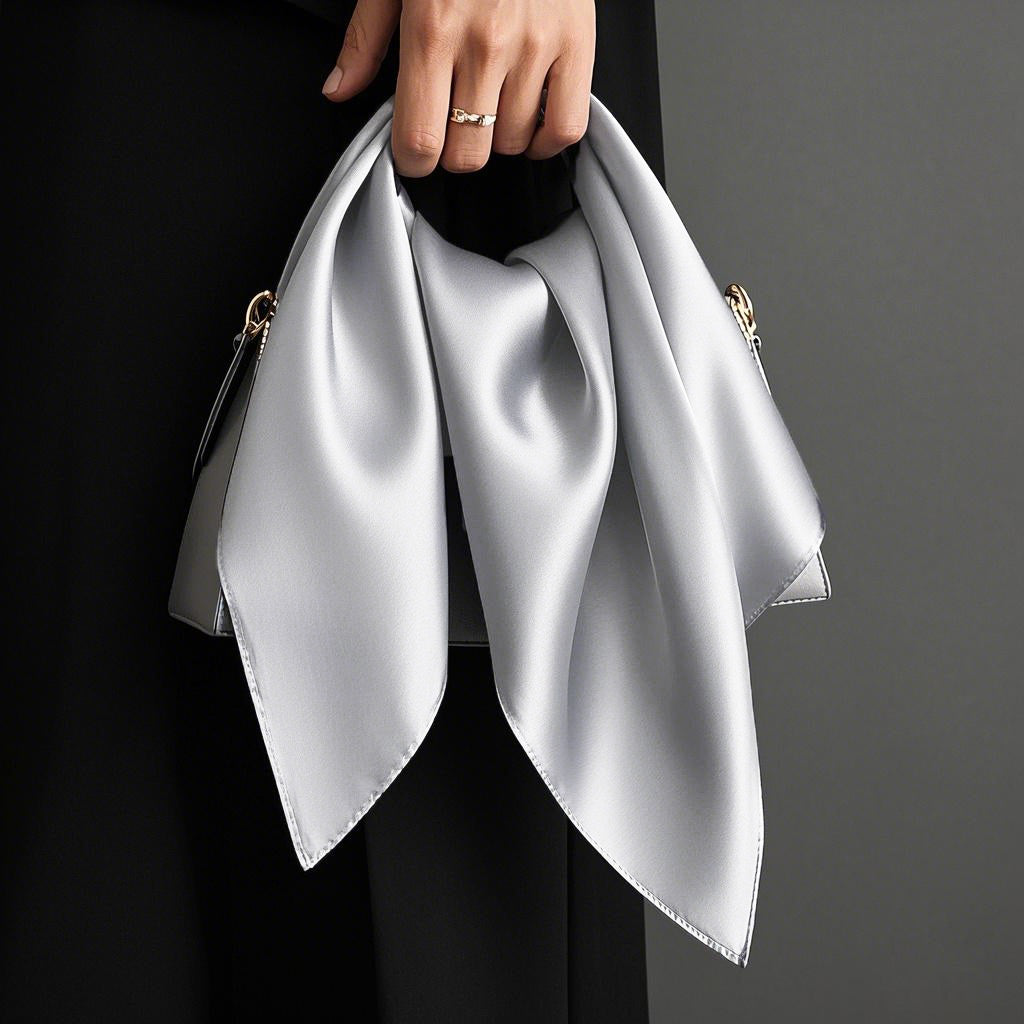 [Gray] SilkSilky Pure Silk Scarf 001