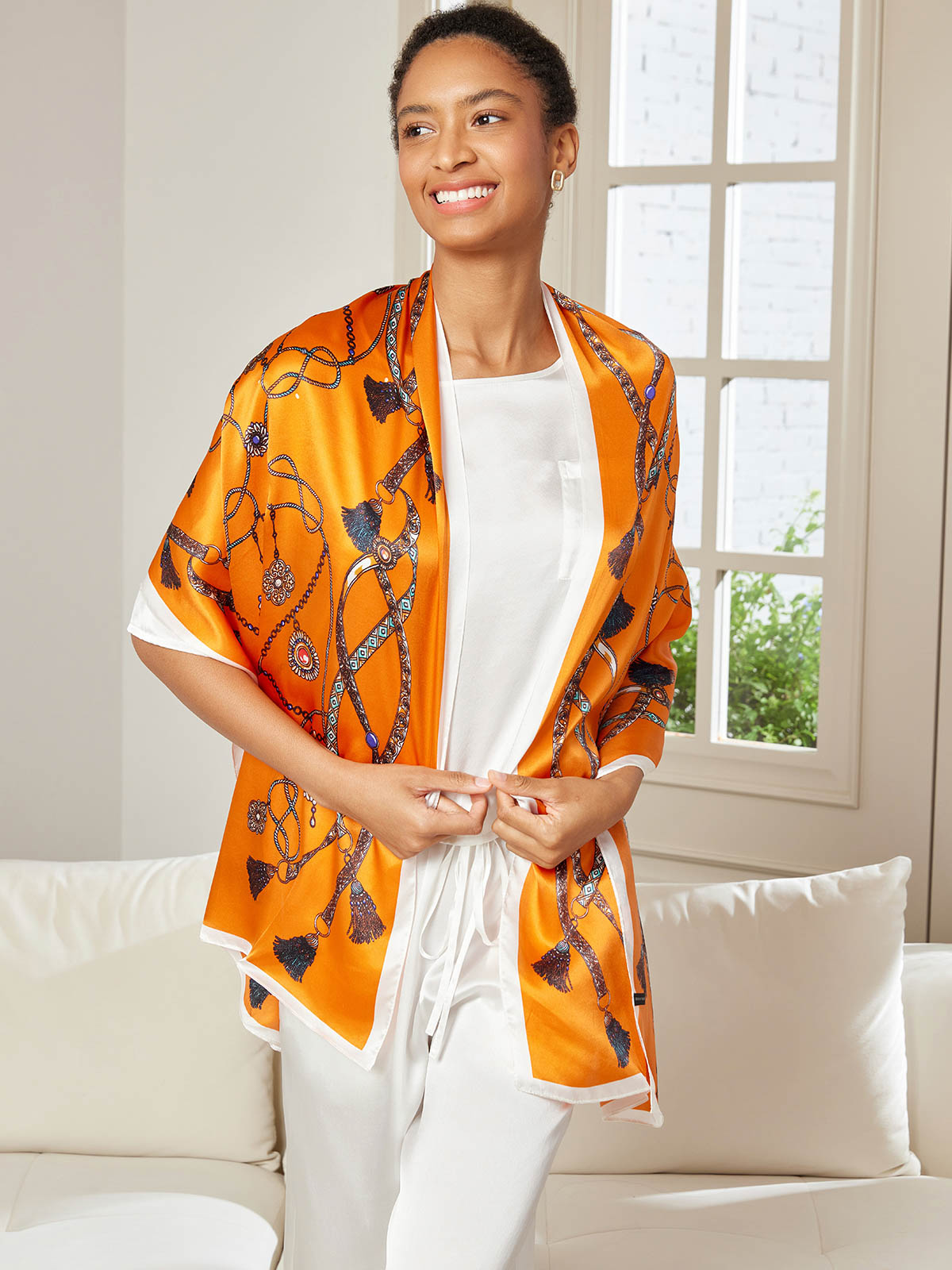 [P018] SilkSilky Pure Silk Scarf 001